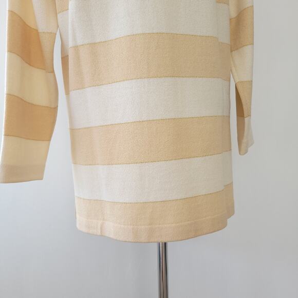 St. John Collection Nautical Sweater Gold Striped Vintage Rope Small - Picture 8 of 13